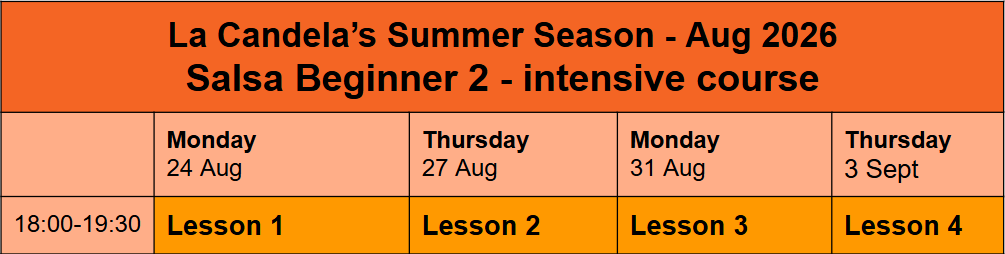 Schedule for August 2026
